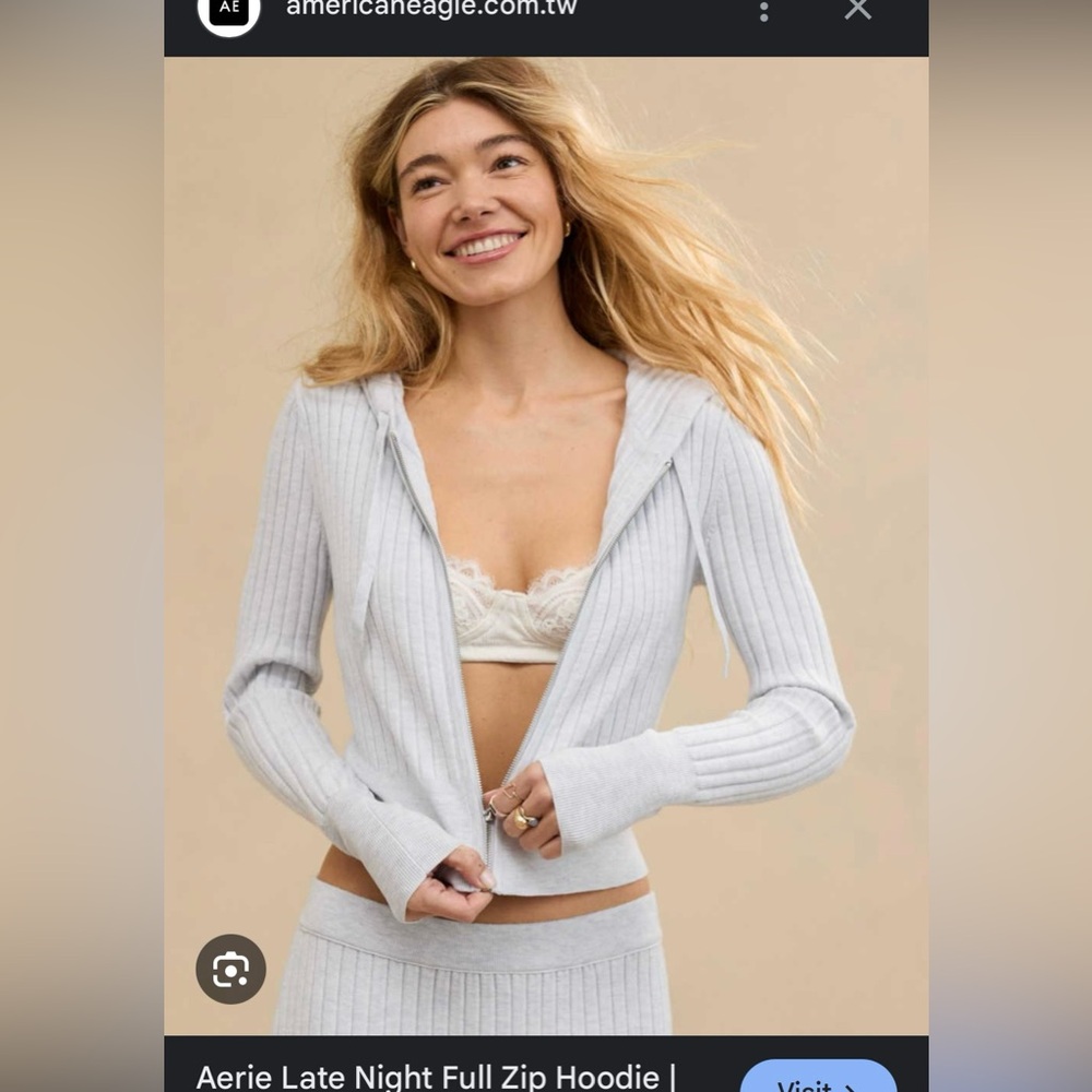 Aerie Late Night Full Zip Hoodie